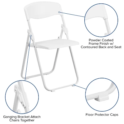 Flash Furniture 2 Pack HERCULES Series 500 Lb. Capacity Heavy Duty Plastic Folding Chair With Built-in Ganging Brackets 2 Flash Furniture 2 Pack HERCULES Series 500 Lb. Capacity Heavy Duty Plastic Folding Chair With Built-in Ganging Brackets - Image 2