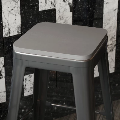 Flash Furniture Perry Poly Resin Wood Square Seat With Rounded Edges For Colorful Metal Barstools 1 Flash Furniture Perry Poly Resin Wood Square Seat With Rounded Edges For Colorful Metal Barstools