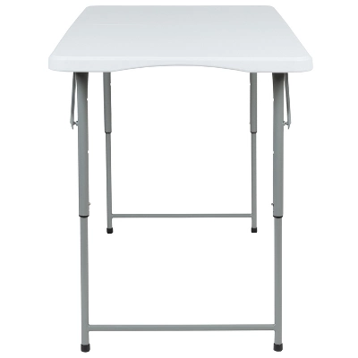Flash Furniture 4-Foot Height Adjustable Bi-Fold Granite White Plastic Folding Table 7 Flash Furniture 4-Foot Height Adjustable Bi-Fold Granite White Plastic Folding Table - Image 7