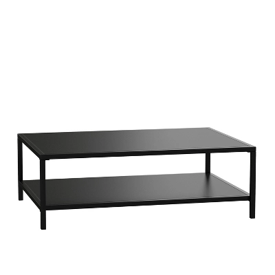 Flash Furniture Brock Outdoor 2 Tier Patio Coffee Table Commercial Grade Black Coffee Table For Deck, Porch, Or Poolside-Steel Square Leg Frame 9 Flash Furniture Brock Outdoor 2 Tier Patio Coffee Table Commercial Grade Black Coffee Table For Deck, Porch, Or Poolside-Steel Square Leg Frame - Image 9