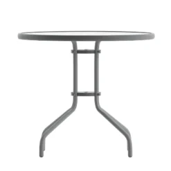 Flash Furniture Bellamy 31.5'' Silver Round Tempered Glass Metal Table 16 Flash Furniture Bellamy 31.5'' Silver Round Tempered Glass Metal Table -Furniture GUEST 48149977 5f1b 4c61 acfa a4dfc719324d