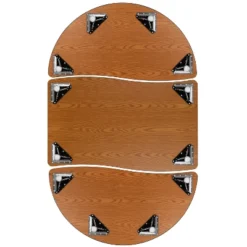 Flash Furniture 3 Piece 76" Oval Wave Flexible Grey Thermal Laminate Activity Table Set - Standard Height Adjustable Legs 25 Flash Furniture 3 Piece 76" Oval Wave Flexible Grey Thermal Laminate Activity Table Set - Standard Height Adjustable Legs -Furniture GUEST 4870f193 65bf 417f b8f0 d0fc64ad1583