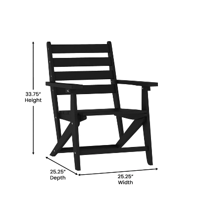 Flash Furniture Tolleson Commercial Grade Adirondack Dining Chair With Fold Out Cup Holder, Weather Resistant Recycled HDPE Adirondack Chair 6 Flash Furniture Tolleson Commercial Grade Adirondack Dining Chair With Fold Out Cup Holder, Weather Resistant Recycled HDPE Adirondack Chair - Image 6