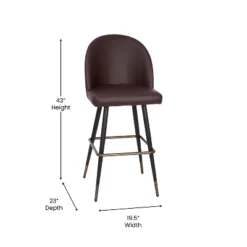 Flash Furniture Lyla Commercial Grade Modern Armless Barstools With Contoured Backrest, Steel Frame And Integrated Footrest - Set Of 2 -Furniture GUEST 4a79a203 23a0 4760 810a 0b0f9daaa63e