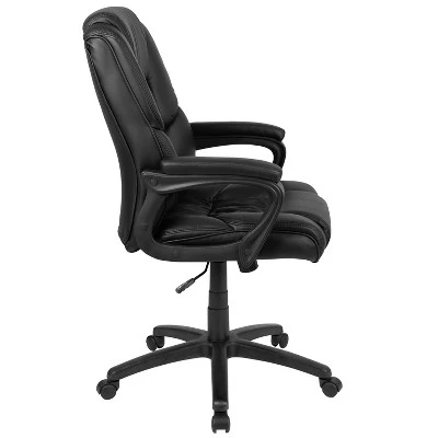 Flash Furniture Flash Fundamentals Big & Tall 400 Lb. Rated LeatherSoft Swivel Office Chair With Padded Arms 3 Flash Furniture Flash Fundamentals Big & Tall 400 Lb. Rated LeatherSoft Swivel Office Chair With Padded Arms - Image 3