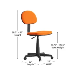 Flash Furniture Low Back Light Orange Adjustable Student Swivel Task Office Chair With Padded Mesh Seat And Back - Homeschool Study Chair 9 Flash Furniture Low Back Light Orange Adjustable Student Swivel Task Office Chair With Padded Mesh Seat And Back - Homeschool Study Chair -Furniture GUEST 4b38cdce 44f4 4604 ba38 1837e4067060