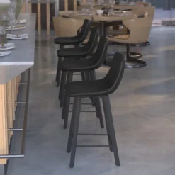 Flash Furniture Caleb Modern Armless 24 Inch Counter Height Stools Commercial Grade With Footrests And Matte Metal Frames, Set Of 2 -Furniture GUEST 4b48d41e e735 4628 99e7 c12948dc9374