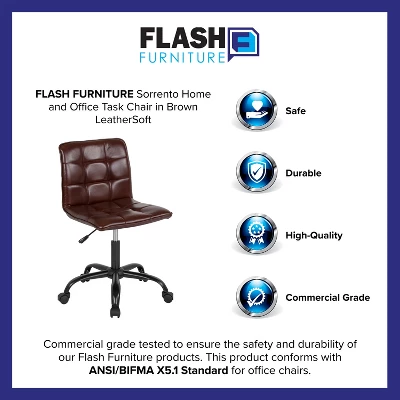 Flash Furniture Sorrento Home And Office Armless Task Office Chair With Tufted Back/Seat 8 Flash Furniture Sorrento Home And Office Armless Task Office Chair With Tufted Back/Seat - Image 8