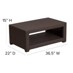 Flash Furniture Seneca Chocolate Brown Faux Rattan Coffee Table -Furniture GUEST 4c10282e 4a04 4297 af3a e3c8de4d5ffa