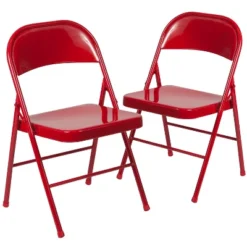 Flash Furniture 2 Pack HERCULES Series Double Braced Metal Folding Chair -Furniture GUEST 4c221c5f 7377 4692 8b59 87cd738d11ed