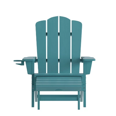 Flash Furniture Newport HDPE Adirondack Chair With Cup Holder And Pull Out Ottoman, All-Weather HDPE Indoor/Outdoor Lounge Chair 10 Flash Furniture Newport HDPE Adirondack Chair With Cup Holder And Pull Out Ottoman, All-Weather HDPE Indoor/Outdoor Lounge Chair - Image 10