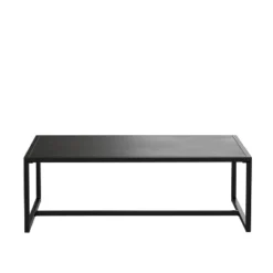 Flash Furniture Brock Outdoor Patio Coffee Table Commercial Grade Black Coffee Table For Deck, Porch, Or Poolside - Steel Square Leg Frame -Furniture GUEST 4c96c646 01f4 4bd8 a376 e6d239ac2ed3