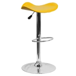 Flash Furniture Contemporary Vinyl Adjustable Height Barstool With Wavy Seat And Chrome Base -Furniture GUEST 4ca36314 8a15 4301 868e 9d696bea235d