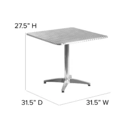 Flash Furniture Mellie 31.5'' Square Aluminum Indoor-Outdoor Table With Base -Furniture GUEST 4ce09fca a48d 4001 a1fe 8f14a54d6854