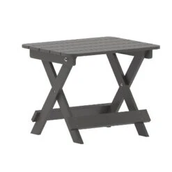 Flash Furniture Halifax Outdoor Folding Side Table, Portable All-Weather HDPE Adirondack Side Table -Furniture GUEST 4ced9604 fc96 4ee5 9342 55e94856db4a