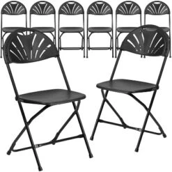 Flash Furniture 8 Pack HERCULES Series 650 Lb. Capacity Plastic Fan Back Folding Chair -Furniture GUEST 4cfbdae5 9ed3 43e5 9243 567c0eff5127