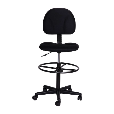Flash Furniture Black Fabric Drafting Chair (Cylinders: 22.5''-27''H Or 26''-30.5''H) 8 Flash Furniture Black Fabric Drafting Chair (Cylinders: 22.5''-27''H Or 26''-30.5''H) - Image 8