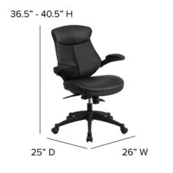 Flash Furniture Kale Mid-Back Black LeatherSoft Executive Swivel Ergonomic Office Chair With Back Angle Adjustment And Flip-Up Arms -Furniture GUEST 4df1699c ad0e 44c8 b6b9 dc5c4034282e