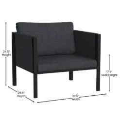 Flash Furniture Lea Indoor/Outdoor Patio Chair With Cushions - Modern Steel Framed Chair With Storage Pockets 12 Flash Furniture Lea Indoor/Outdoor Patio Chair With Cushions - Modern Steel Framed Chair With Storage Pockets -Furniture GUEST 4e49c4cb d749 4a63 a0d6 2d6668c448db