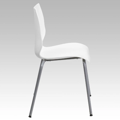 Flash Furniture HERCULES Series 770 Lb. Capacity White Stack Chair With Lumbar Support And Silver Frame 7 Flash Furniture HERCULES Series 770 Lb. Capacity White Stack Chair With Lumbar Support And Silver Frame - Image 7