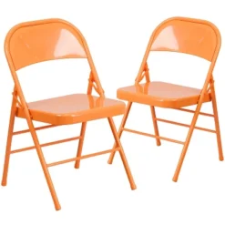 Flash Furniture 2 Pack HERCULES COLORBURST Series Triple Braced & Double Hinged Metal Folding Chair -Furniture GUEST 4fe34bfa 85a0 4829 8e1e f2d9c5cb5ced