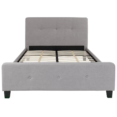 Flash Furniture Tribeca Full Size Tufted Upholstered Platform Bed In Light Gray Fabric 3 Flash Furniture Tribeca Full Size Tufted Upholstered Platform Bed In Light Gray Fabric - Image 3