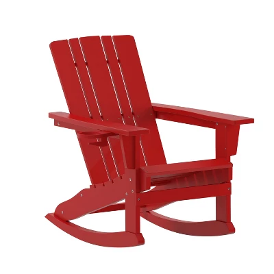 Flash Furniture Halifax HDPE Adirondack Chair With Cup Holder And Pull Out Ottoman, All-Weather HDPE Indoor/Outdoor Chair 11 Flash Furniture Halifax HDPE Adirondack Chair With Cup Holder And Pull Out Ottoman, All-Weather HDPE Indoor/Outdoor Chair - Image 11