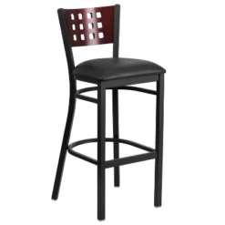 Flash Furniture Black Decorative Cutout Back Metal Restaurant Barstool -Furniture GUEST 50e9766e 3f0c 418c 8553 23e35ebc2bc8