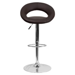 Flash Furniture Contemporary Vinyl Rounded Orbit-Style Back Adjustable Height Barstool With Chrome Base 18 Flash Furniture Contemporary Vinyl Rounded Orbit-Style Back Adjustable Height Barstool With Chrome Base -Furniture GUEST 515c3458 4eca 4a72 aabf 3a9289a2677d