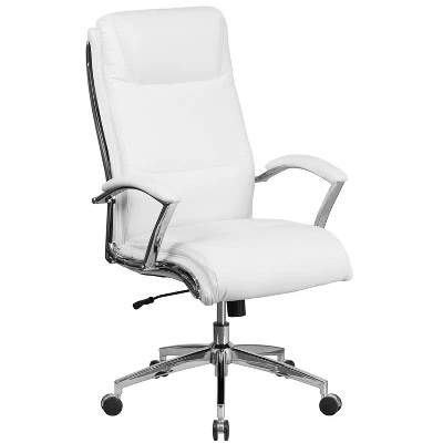 Flash Furniture High Back Designer Smooth Upholstered Executive Swivel Office Chair With Chrome Base And Arms 10 Flash Furniture High Back Designer Smooth Upholstered Executive Swivel Office Chair With Chrome Base And Arms - Image 10