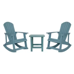 Flash Furniture Set Of 2 Savannah All-Weather Poly Resin Wood Adirondack Rocking Chairs With Side Table 23 Flash Furniture Set Of 2 Savannah All-Weather Poly Resin Wood Adirondack Rocking Chairs With Side Table -Furniture GUEST 51df23fb 38e0 4e48 a0bb 9c8c8f2bcd3b