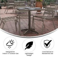 Flash Furniture Lila 27.5'' Square Aluminum Indoor-Outdoor Table Set With 2 Slat Back Chairs -Furniture GUEST 51fa6eee e6e6 40c9 a7c7 8f8630564c56 1