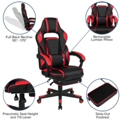 Flash Furniture Gaming Desk With Cup Holder/Headphone Hook/Removable Mousepad Top & Reclining Back/Arms Gaming Chair With Footrest -Furniture GUEST 52358082 ca4c 45c8 9eaf 3a2ee41b9626