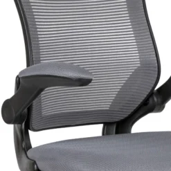 Flash Furniture Mid-Back Mesh Ergonomic Drafting Chair With Adjustable Foot Ring And Flip-Up Arms -Furniture GUEST 52379128 1d8b 4405 b137 0aa8fc478481