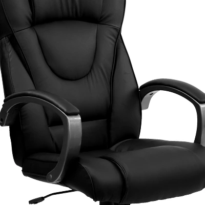 Flash Furniture High Back Black LeatherSoft Executive Swivel Office Chair With Titanium Nylon Base And Loop Arms 4 Flash Furniture High Back Black LeatherSoft Executive Swivel Office Chair With Titanium Nylon Base And Loop Arms - Image 4