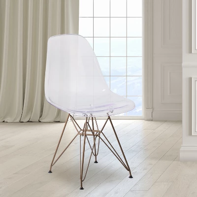 Flash Furniture Elon Series Ghost Chair With Gold Metal Base 1 Flash Furniture Elon Series Ghost Chair With Gold Metal Base