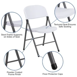 Flash Furniture 2 Pack HERCULES Series 330 Lb. Capacity Plastic Folding Chair With Charcoal Frame 15 Flash Furniture 2 Pack HERCULES Series 330 Lb. Capacity Plastic Folding Chair With Charcoal Frame -Furniture GUEST 52e3a0e3 6c28 4688 99f8 b25c52dc38c0