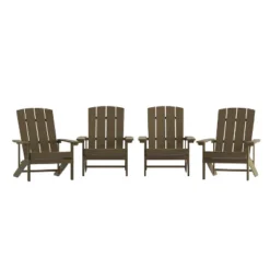 Flash Furniture Set Of 4 Charlestown All-Weather Poly Resin Wood Adirondack Chairs -Furniture GUEST 52f577a4 8c5b 48aa a40a a758f6c2e49f