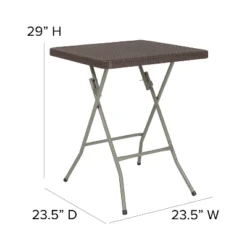 Flash Furniture 1.95-Foot Square Brown Rattan Plastic Folding Table 11 Flash Furniture 1.95-Foot Square Brown Rattan Plastic Folding Table -Furniture GUEST 530c686d 815a 443f 98b8 b77aada818f5