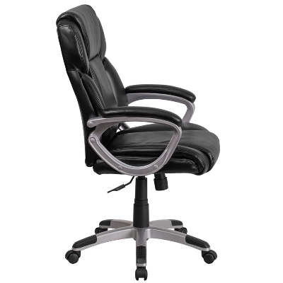 Flash Furniture Mid-Back LeatherSoftSoft Executive Swivel Office Chair With Padded Arms 7 Flash Furniture Mid-Back LeatherSoftSoft Executive Swivel Office Chair With Padded Arms - Image 7