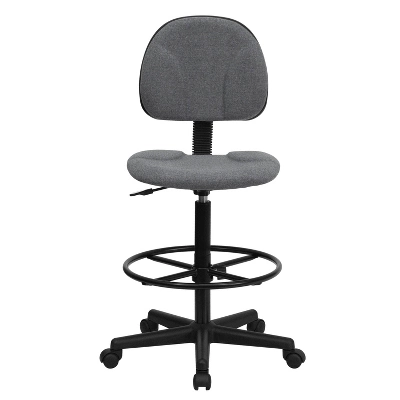 Ergonomic Drafting Chair Adjustable Gray - Flash Furniture 3 Ergonomic Drafting Chair Adjustable Gray - Flash Furniture - Image 3