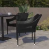 Flash Furniture Ethan Set Of 2 Commercial Grade Stacking Patio Chairs, All Weather PE Rattan Wicker Patio Dining Chairs