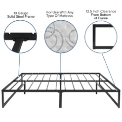 Flash Furniture 14 Inch Metal Platform Bed Frame With 10 Inch Pocket Spring Mattress In A Box (No Box Spring Required) -Furniture GUEST 53f7f33c 0493 40e9 8956 7a6dd752b024