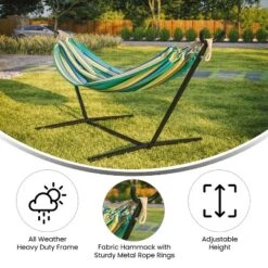 Flash Furniture Lola 2 Person Hammock With Stand And Premium Carry Bag, Cotton Hammock With Space Saving Steel Stand, 450 LBS. Static Weight Capacity 14 Flash Furniture Lola 2 Person Hammock With Stand And Premium Carry Bag, Cotton Hammock With Space Saving Steel Stand, 450 LBS. Static Weight Capacity -Furniture GUEST 53f8ce86 a8d0 40fd 99fe 0622a846de62