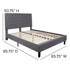 Flash Furniture Roxbury Tufted Upholstered Platform Bed With 10 Inch CertiPUR-US Certified Foam And Pocket Spring Mattress -Furniture GUEST 541be5ee 73a1 4ca8 8b41 547085dc2b05