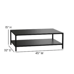 Flash Furniture Brock Outdoor 2 Tier Patio Coffee Table Commercial Grade Black Coffee Table For Deck, Porch, Or Poolside-Steel Square Leg Frame 11 Flash Furniture Brock Outdoor 2 Tier Patio Coffee Table Commercial Grade Black Coffee Table For Deck, Porch, Or Poolside-Steel Square Leg Frame -Furniture GUEST 54cf52c8 6baf 4473 a0b8 14137e2b9787