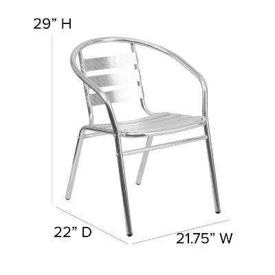 Flash Furniture Commercial Aluminum Indoor-Outdoor Restaurant Stack Chair With Triple Slat Back And Arms 3 Flash Furniture Commercial Aluminum Indoor-Outdoor Restaurant Stack Chair With Triple Slat Back And Arms - Image 3