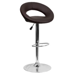 Flash Furniture Contemporary Vinyl Rounded Orbit-Style Back Adjustable Height Barstool With Chrome Base 24 Flash Furniture Contemporary Vinyl Rounded Orbit-Style Back Adjustable Height Barstool With Chrome Base -Furniture GUEST 5559f6ff e1cc 47ea af09 b48c6bd44296