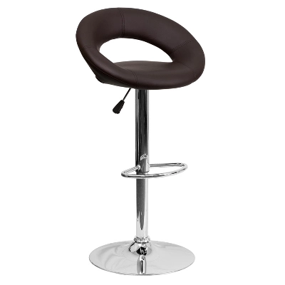 Flash Furniture Contemporary Vinyl Rounded Orbit-Style Back Adjustable Height Barstool With Chrome Base 10 Flash Furniture Contemporary Vinyl Rounded Orbit-Style Back Adjustable Height Barstool With Chrome Base - Image 10