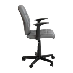 Flash Furniture Mid-Back Gray Quilted Vinyl Swivel Task Office Chair With Arms -Furniture GUEST 55a92d0e a631 4237 aa47 a52e3b404202